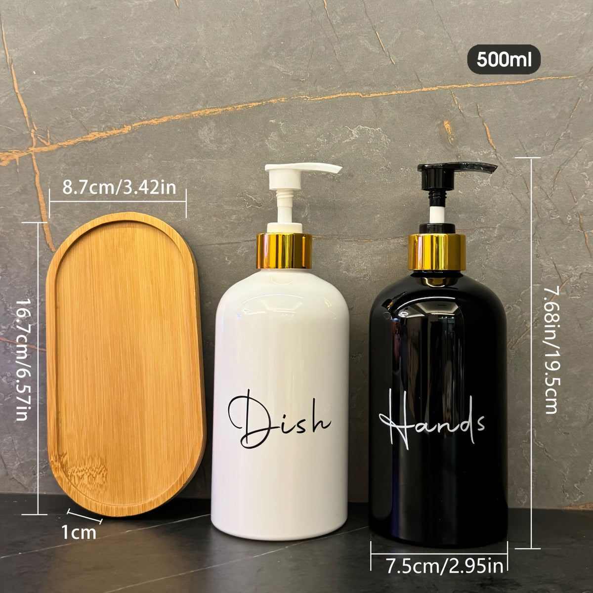 Kit 2x 500ml Refillable Soap Dispensers