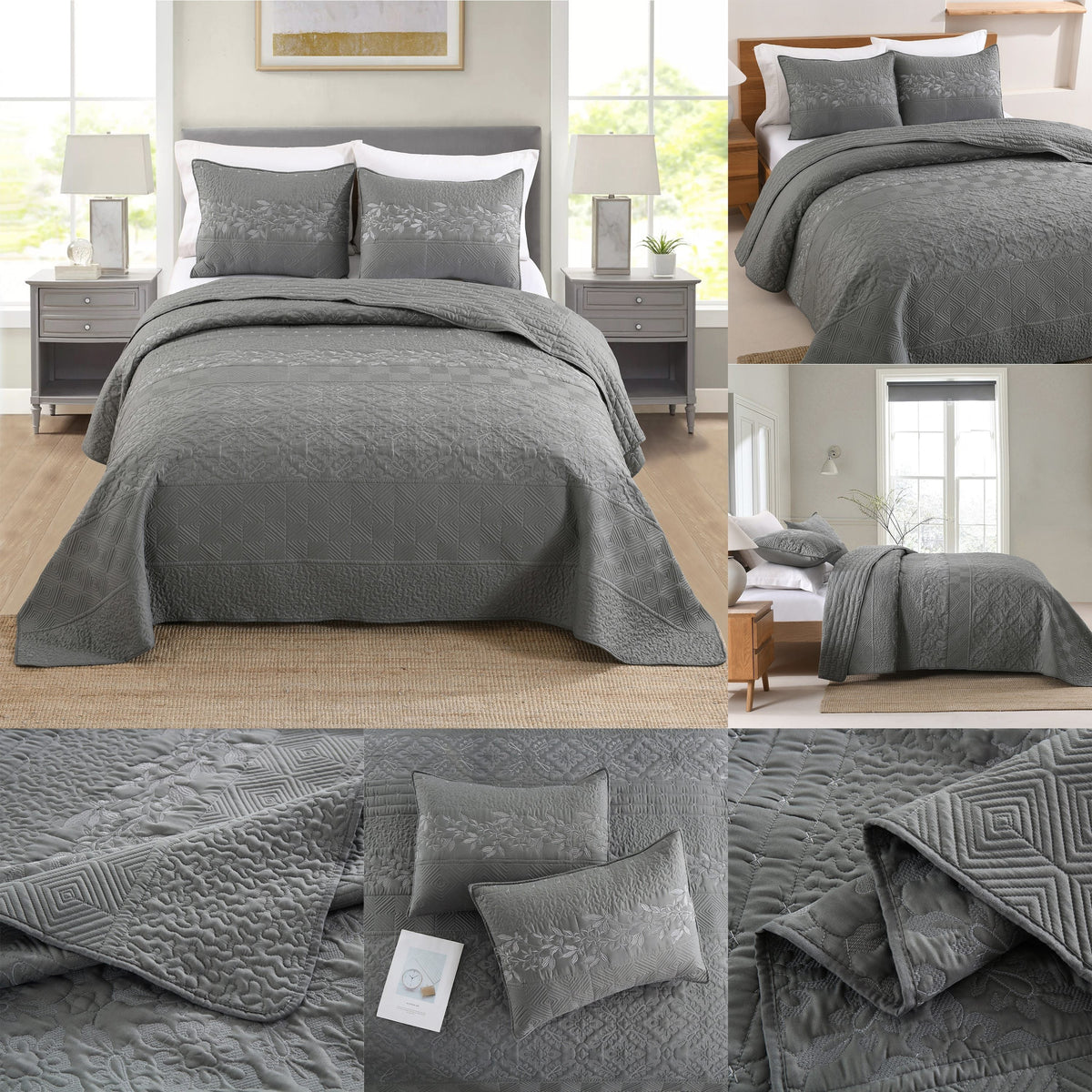Jogo de Cama Bordado Patchwork