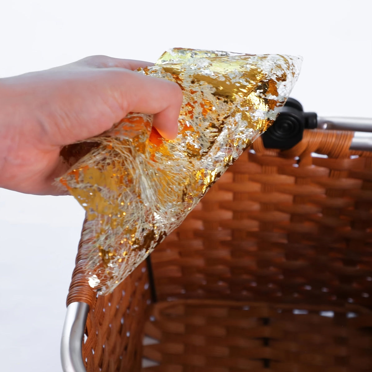 Jogo de Mesa Descartável em Malha Dourado Luxo