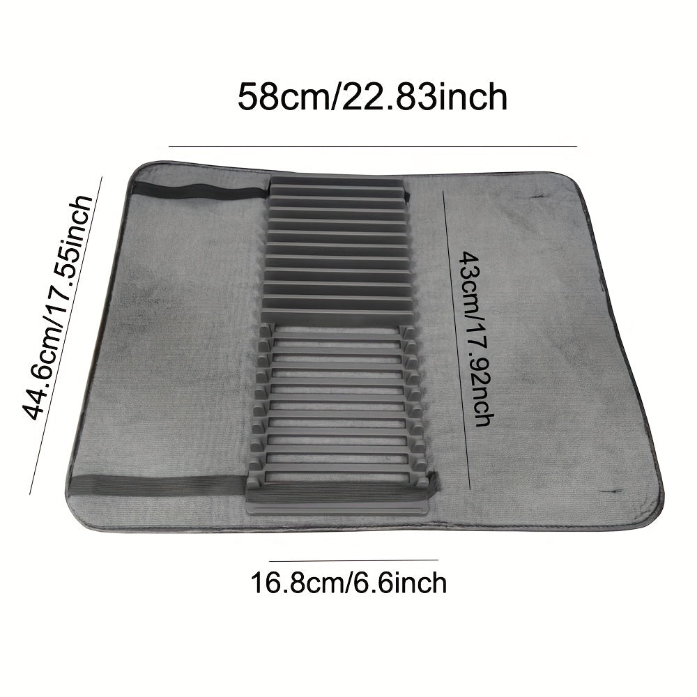 Escorredor de Pratos Compacto com Tapete de Microfibra