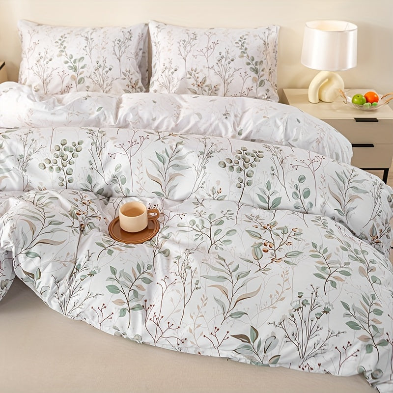 Jogo de Cama PlumasPoliéster Floral