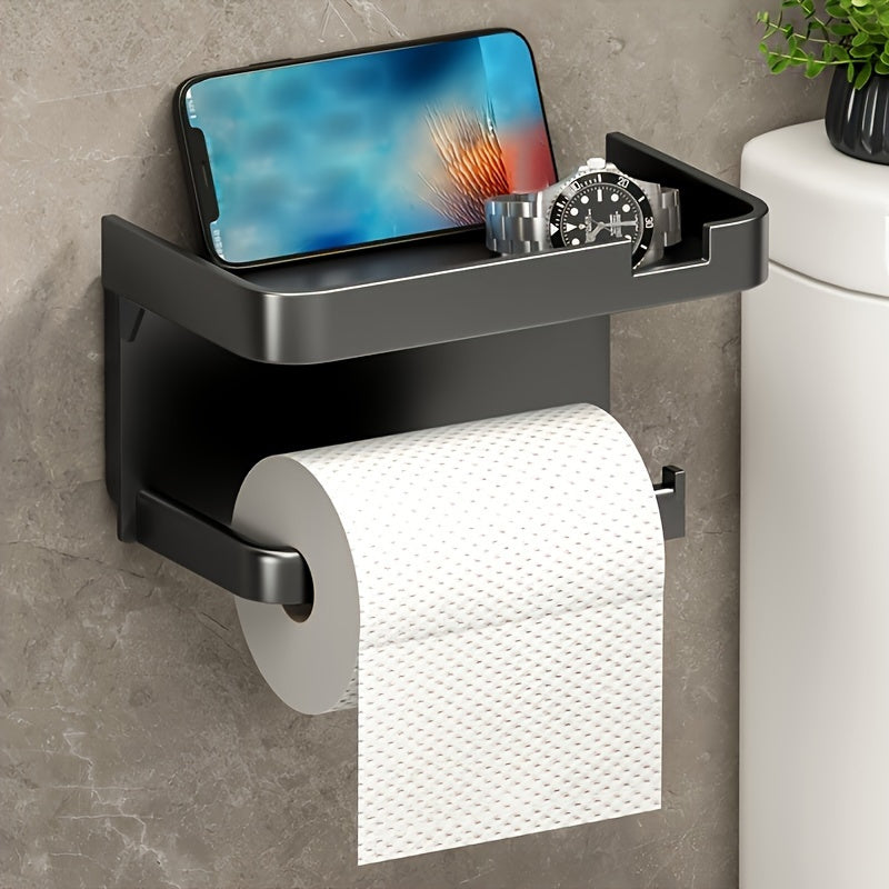 Suporte Adesivo para Papel Higiênico Com Prateleira para Celular