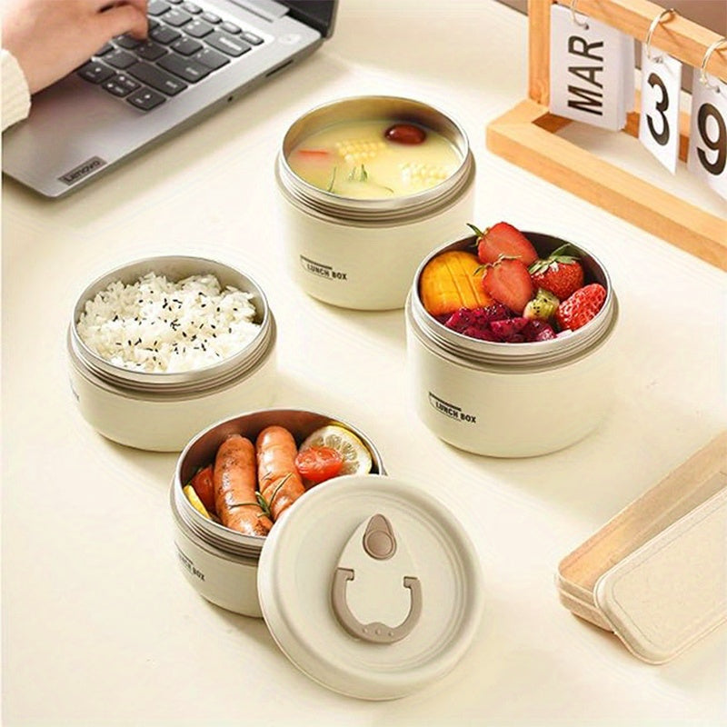 3-in-1 Stainless Steel Stackable Thermal Lunch Box with Insulated Bag