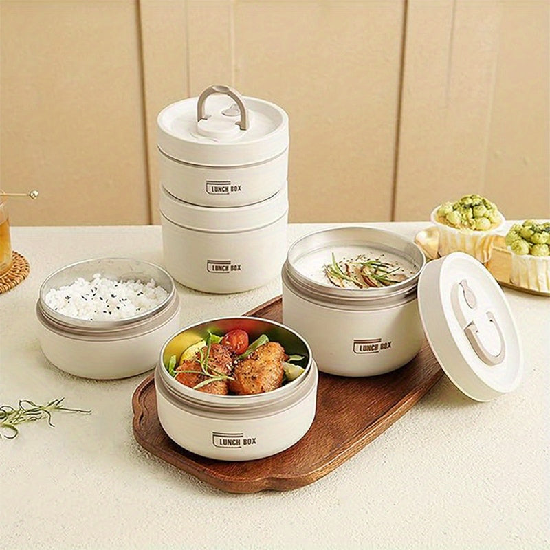 3-in-1 Stainless Steel Stackable Thermal Lunch Box with Insulated Bag