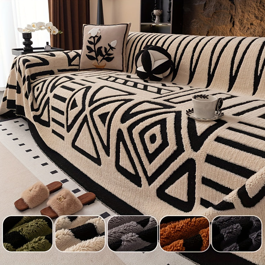 Manta de Sofá Luxuosa Sherpa Estilo Glam
