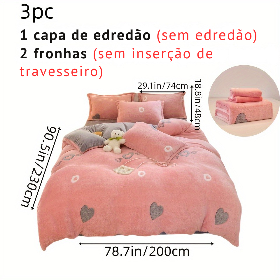 Jogo de Cama Plush Coração Alado
