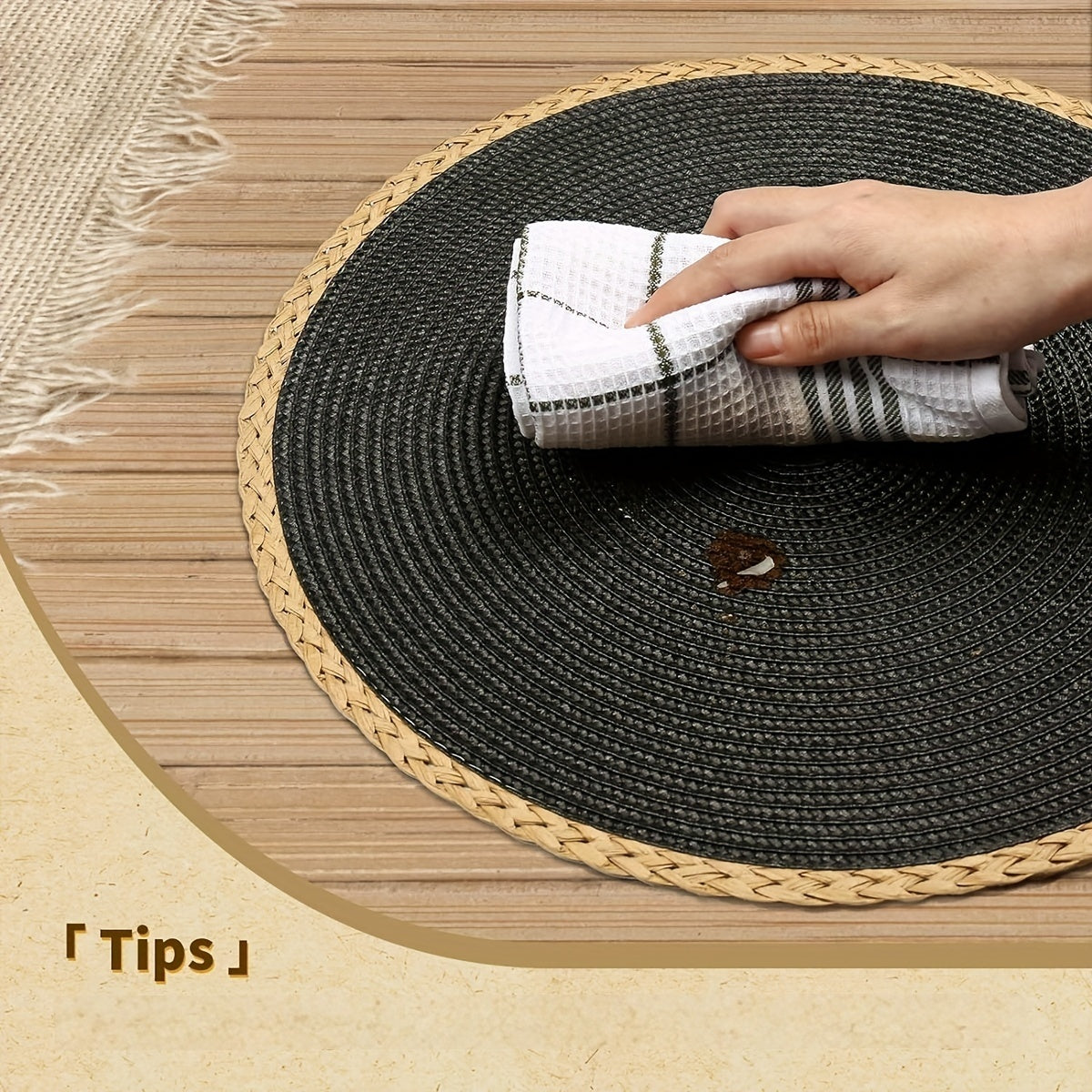 Jogo de Sousplats Linho Antiderrapante Premium
