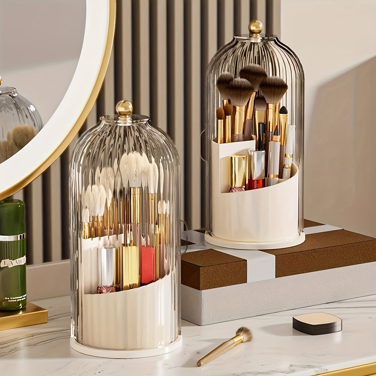 360° Makeup Organizer with Clear Lid