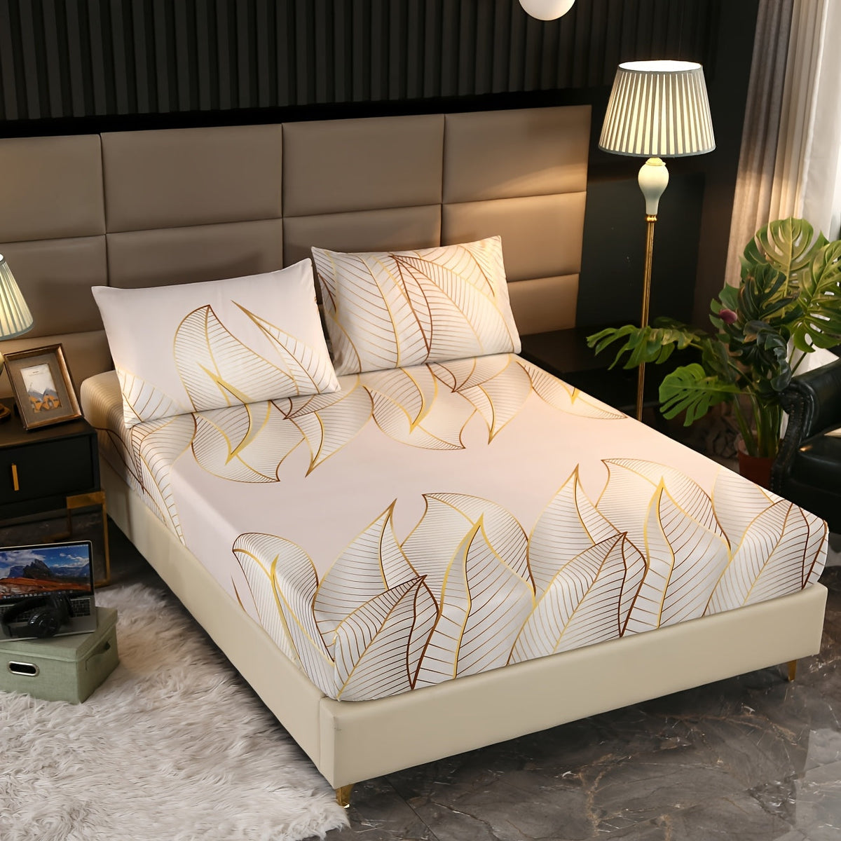 Jogo de Cama Folhas Douradas