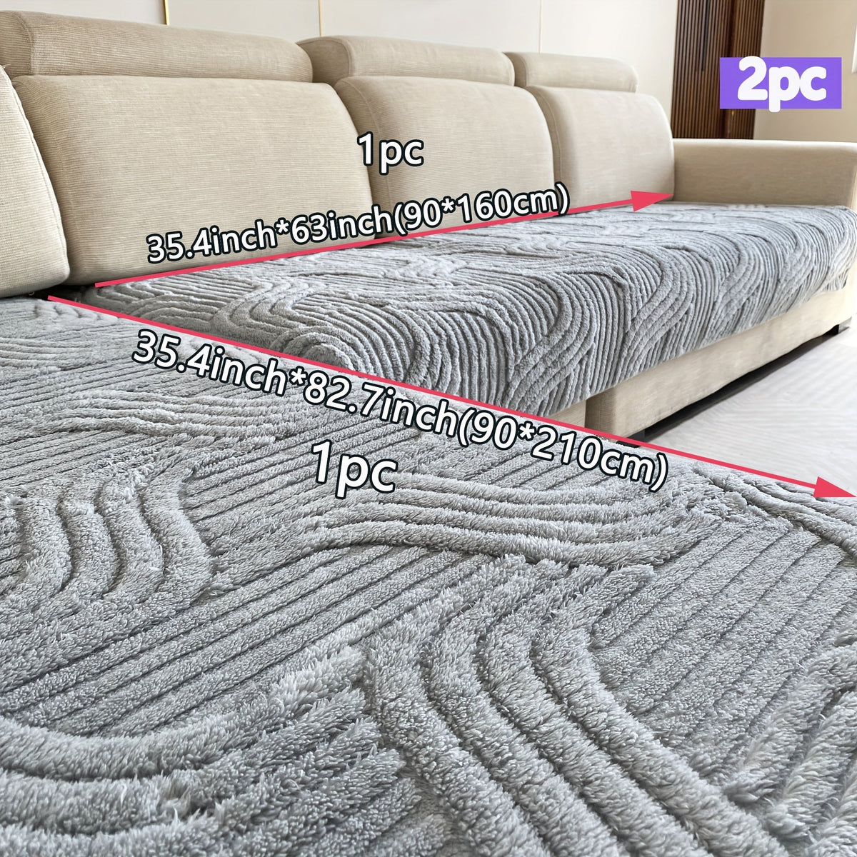 Conjunto 2 Peças Capa de Sofá Luxo Plush Yixuan Foxtail