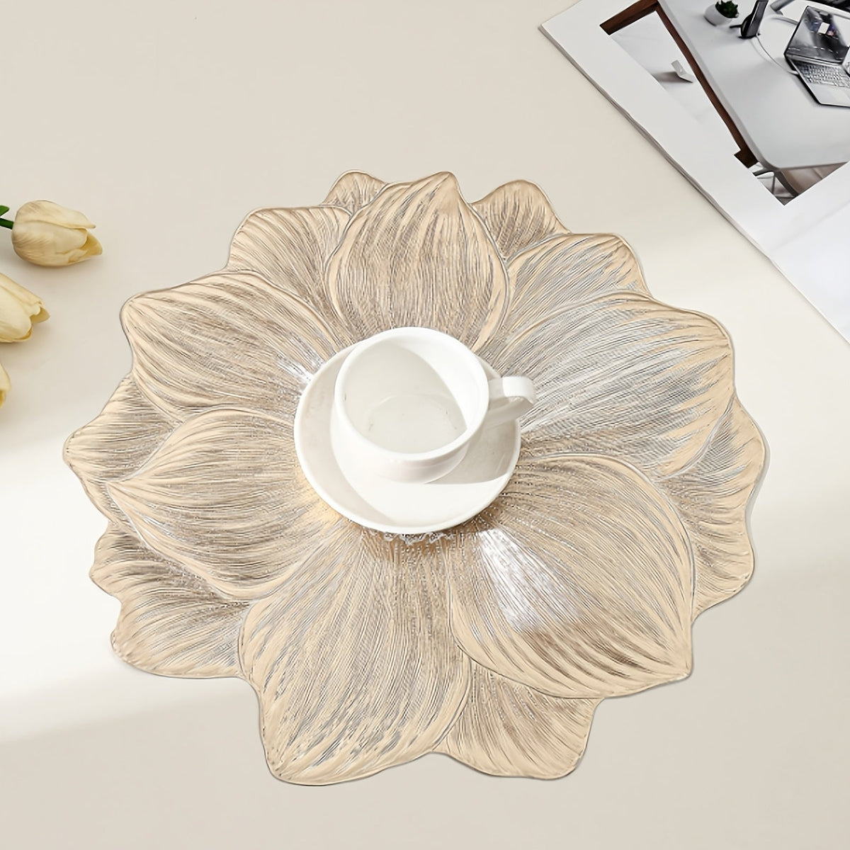Jogo de Sousplats Térmico Flor de Ouro Premium