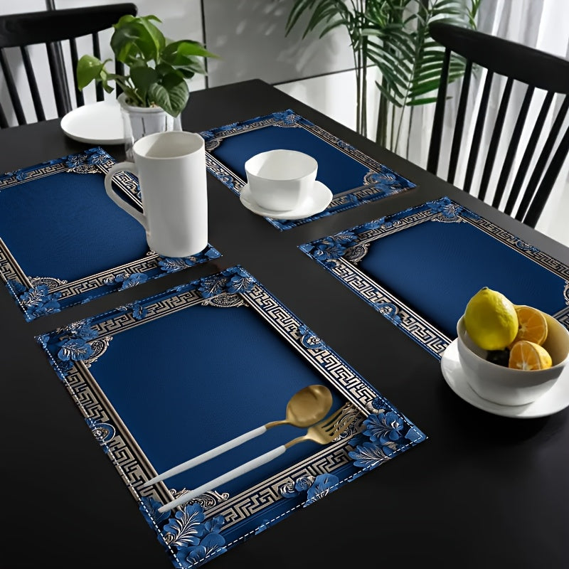 Jogo Americano Linho Floral Azul