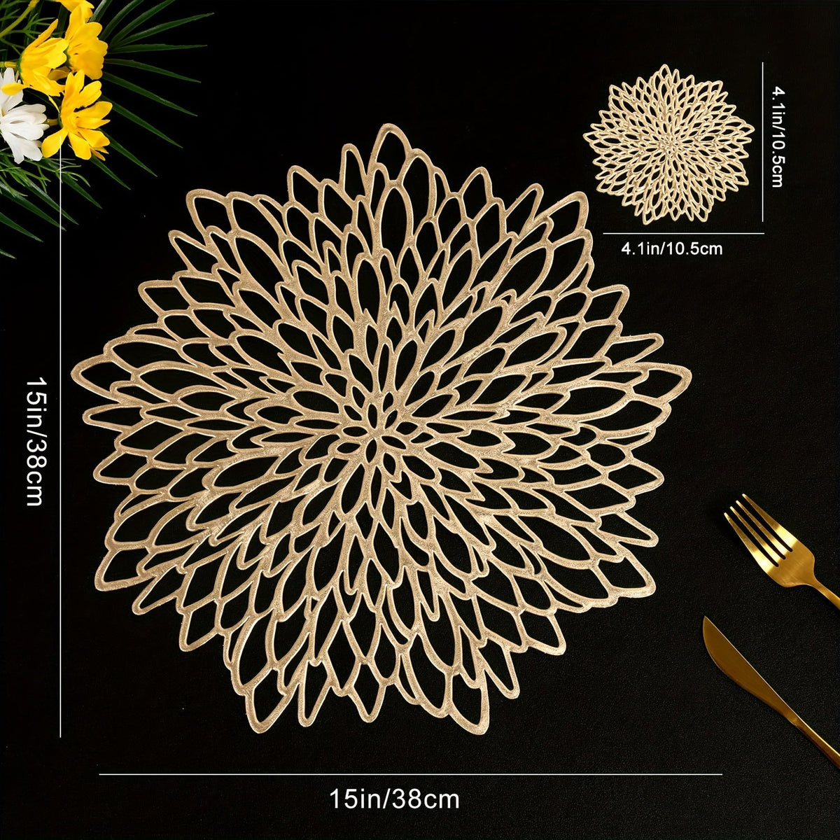 Jogo Sousplats Térmica Florais Antiderrapantes