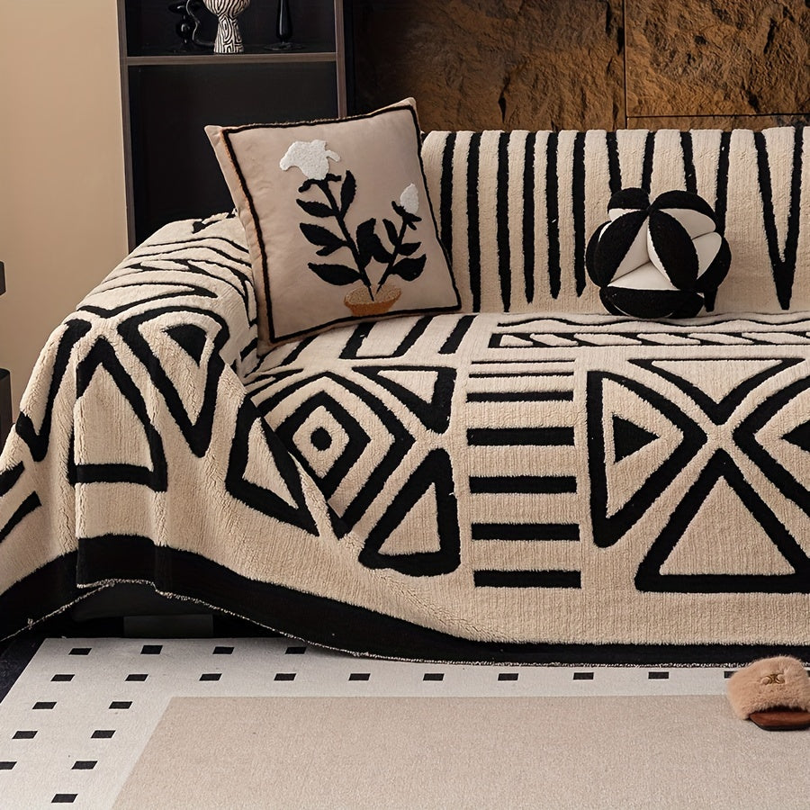 Manta de Sofá Luxuosa Sherpa Estilo Glam