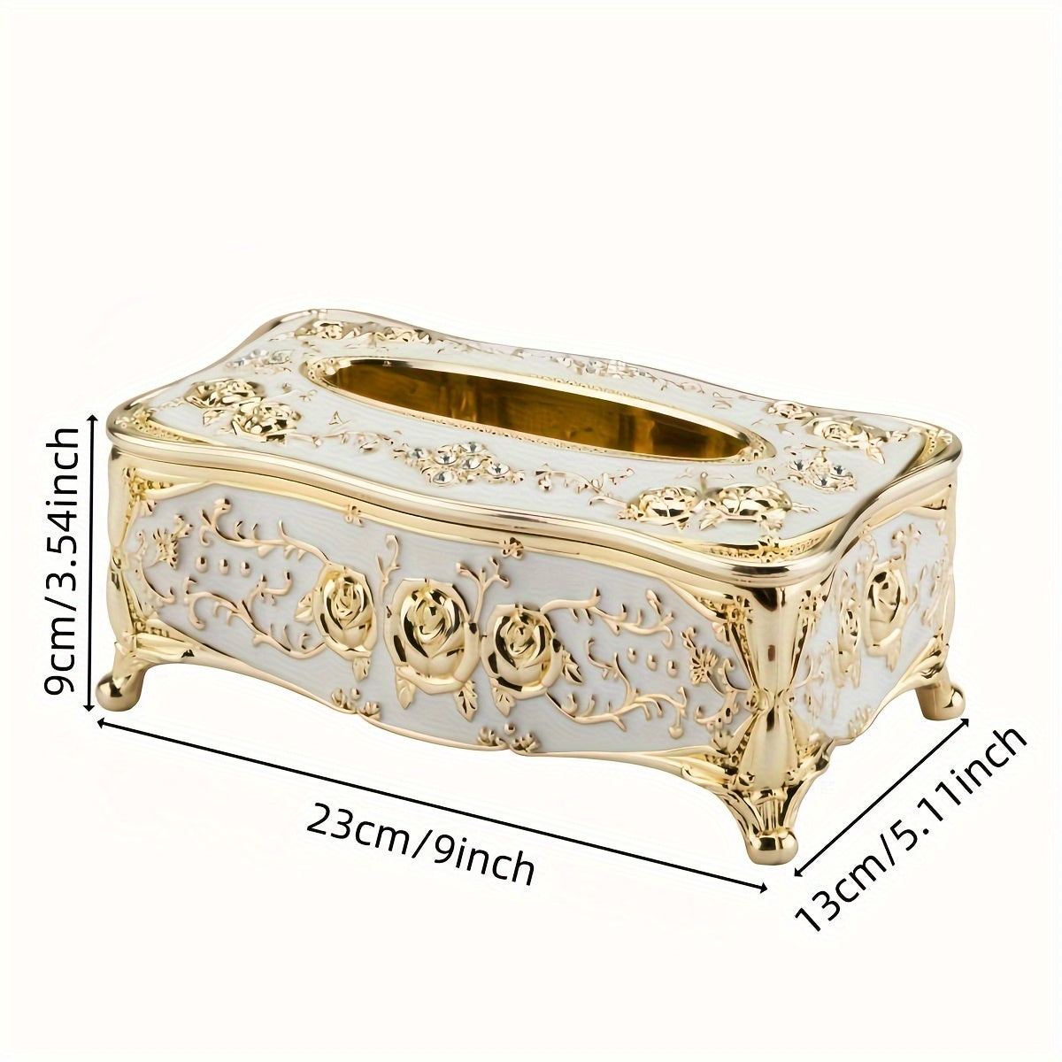Porta-Lenços Luxuoso com Estampa de Rosas Design Europeu
