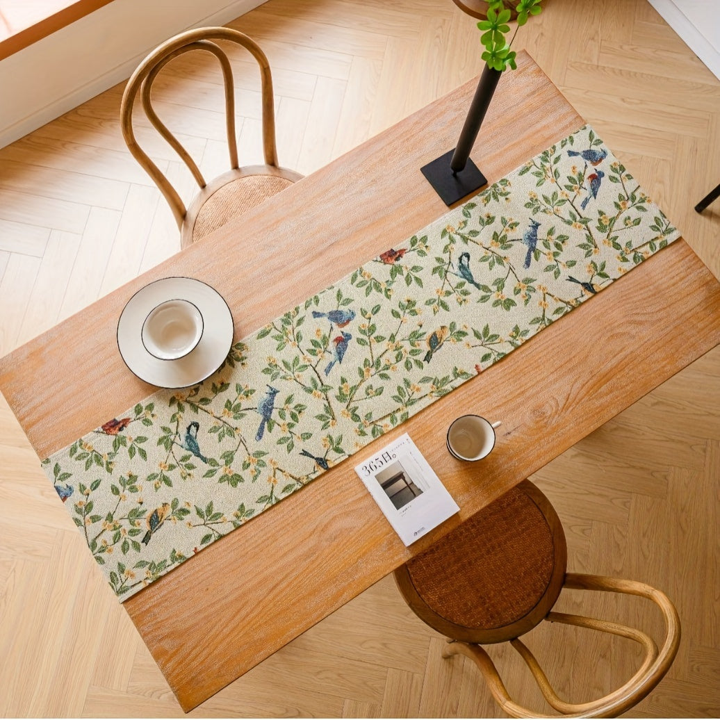 Caminho de Mesa Algodão Floral em Tassel