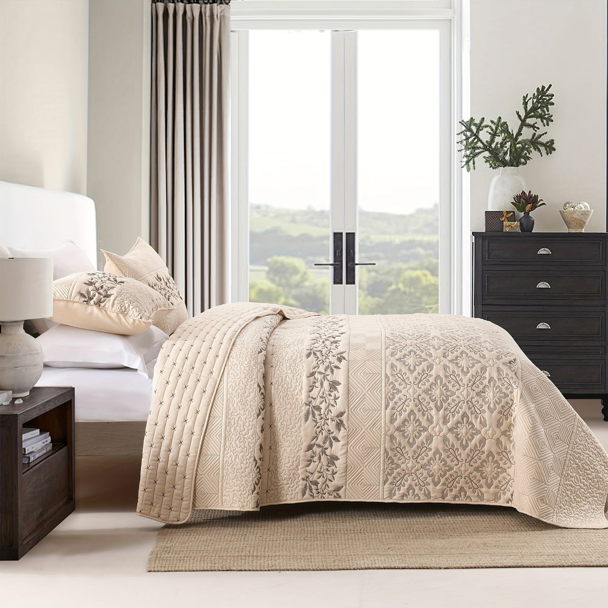 Jogo de Cama Bordado Patchwork