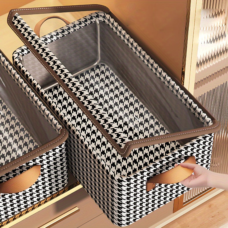 Caixa Organizadora Clássica Dobrável Houndstooth