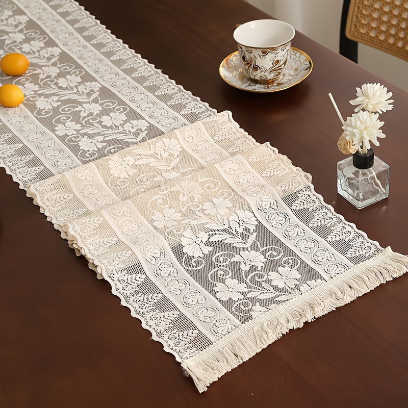 Caminho de Mesa Renda Boho Chic