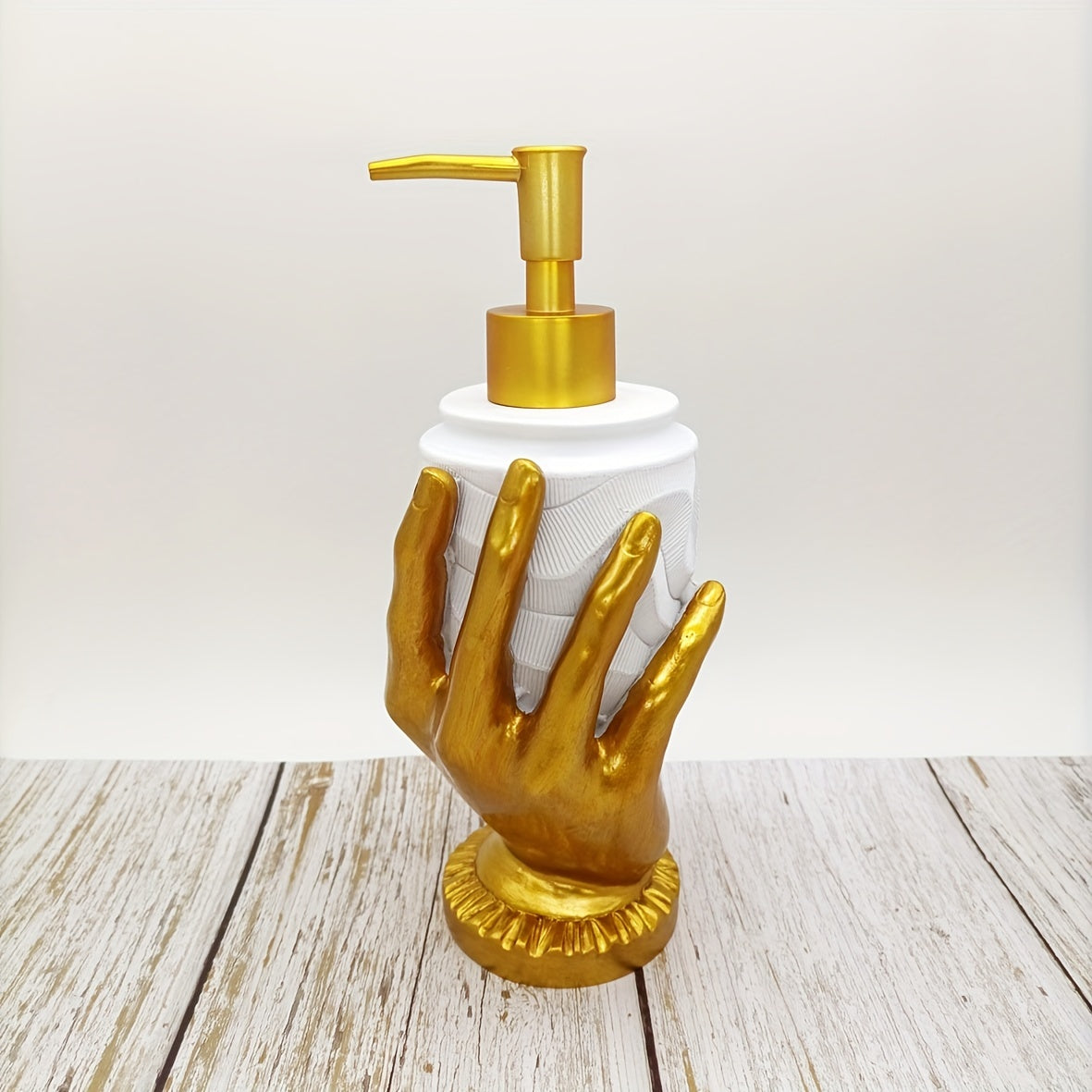 Dispenser de Sabonete Luxo Dourado Design Texturizado