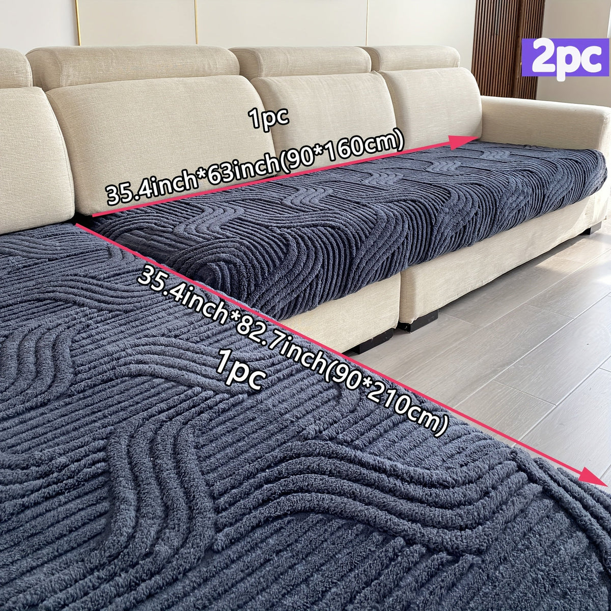 Conjunto 2 Peças Capa de Sofá Luxo Plush Yixuan Foxtail