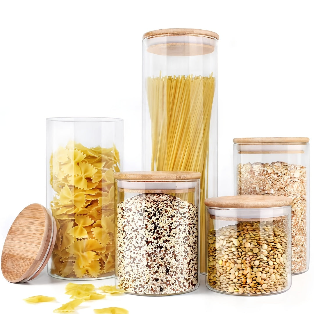 Conjunto 5pcs Potes Herméticos de Vidro