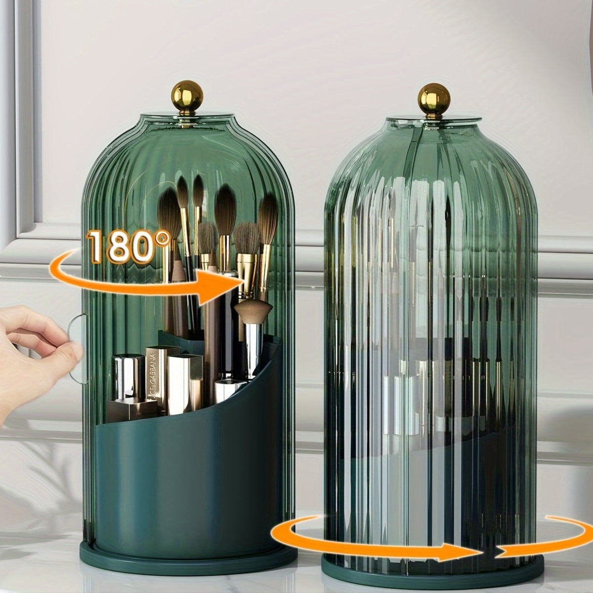 360° Makeup Organizer with Clear Lid