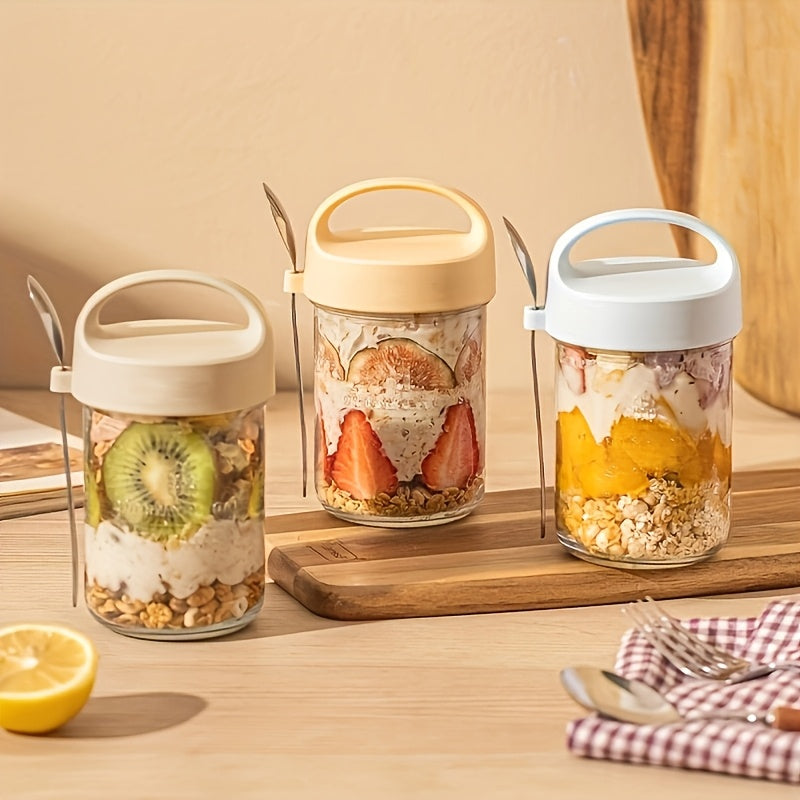 Copo de Vidro Hermético para Iogurte e Overnight Oats