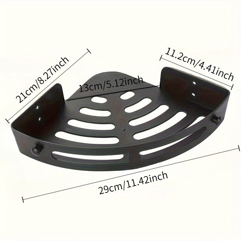 Conjunto com 2 Prateleiras de Canto para Banheiro Instalação Sem Furos