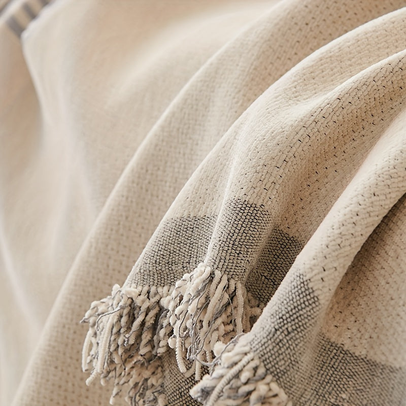 Manta Decorativa Boho em Chenille All-Season