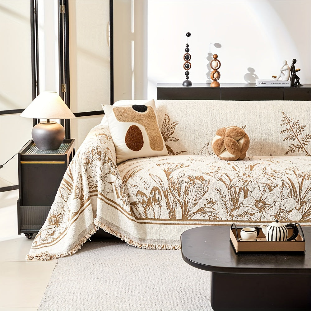 Capa de Sofá Boho Jacquard Chenille
