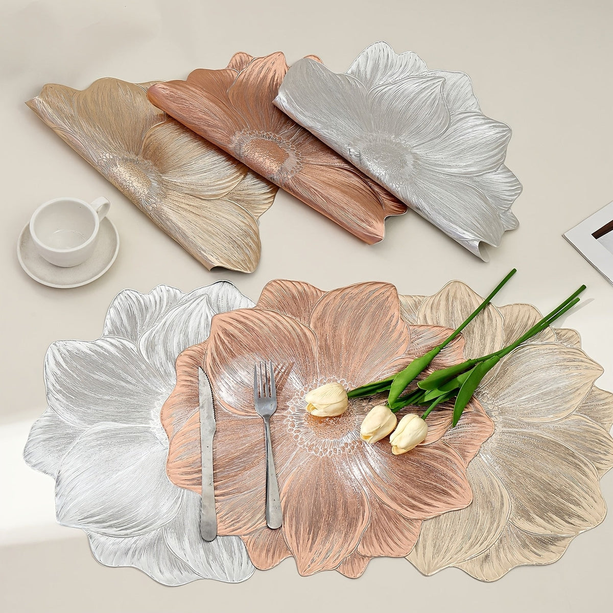 Jogo de Sousplats Térmico Flor de Ouro Premium