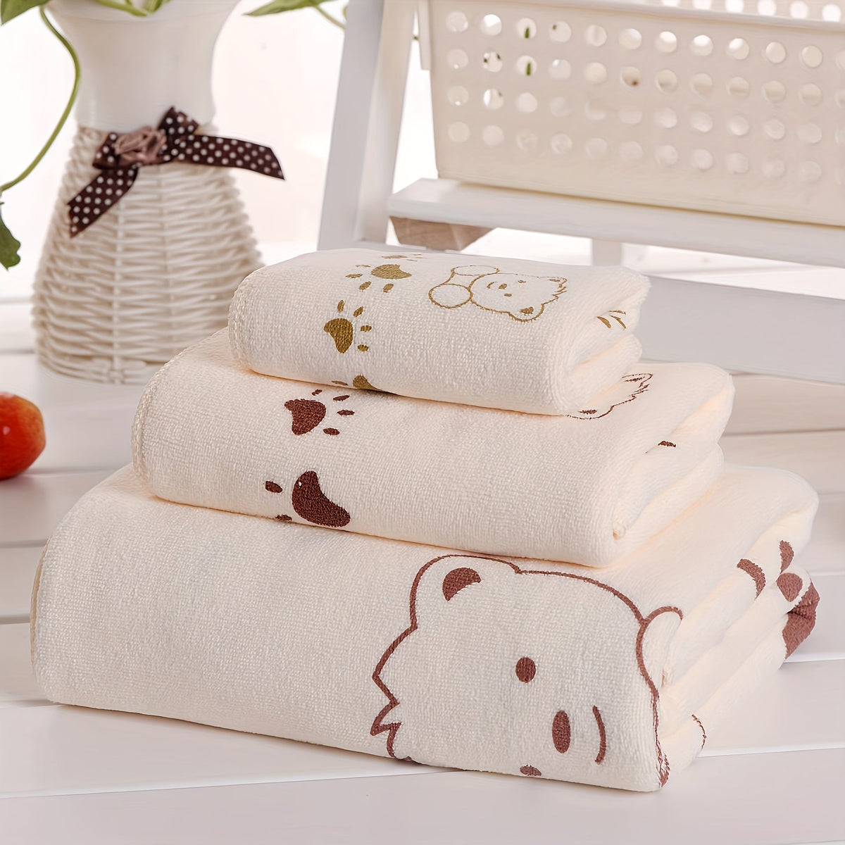 Kit 3 Toalhas Infantis Macias e Absorventes