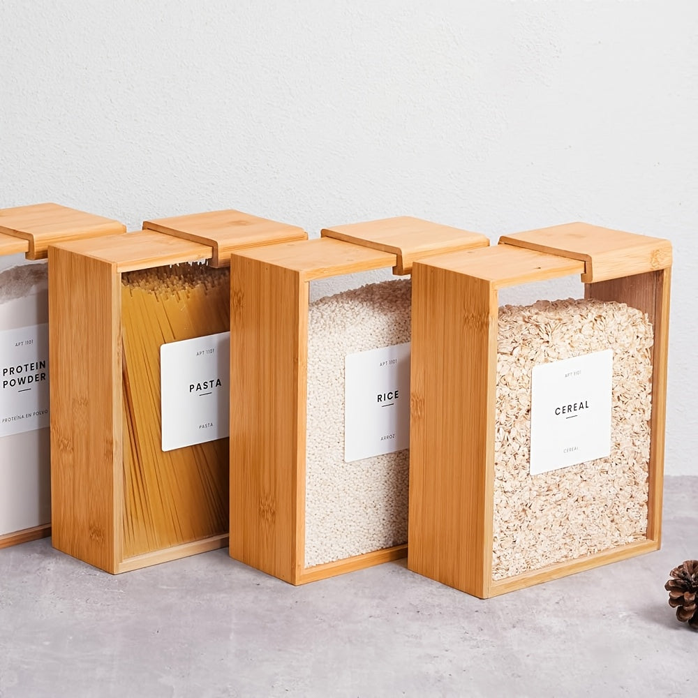 Dispenser Selado de Alimentos 2L em Bambu