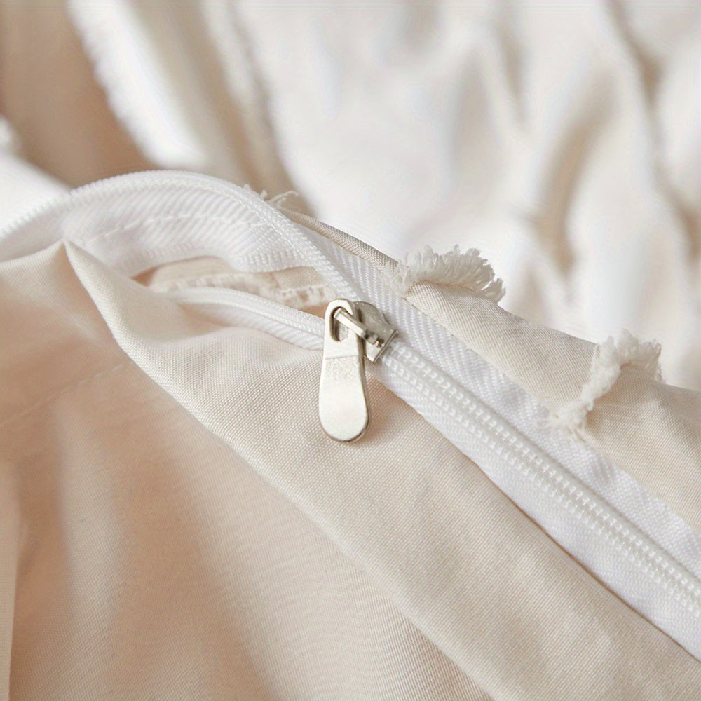 Jogo de Cama Listrado com Bordado Elegante