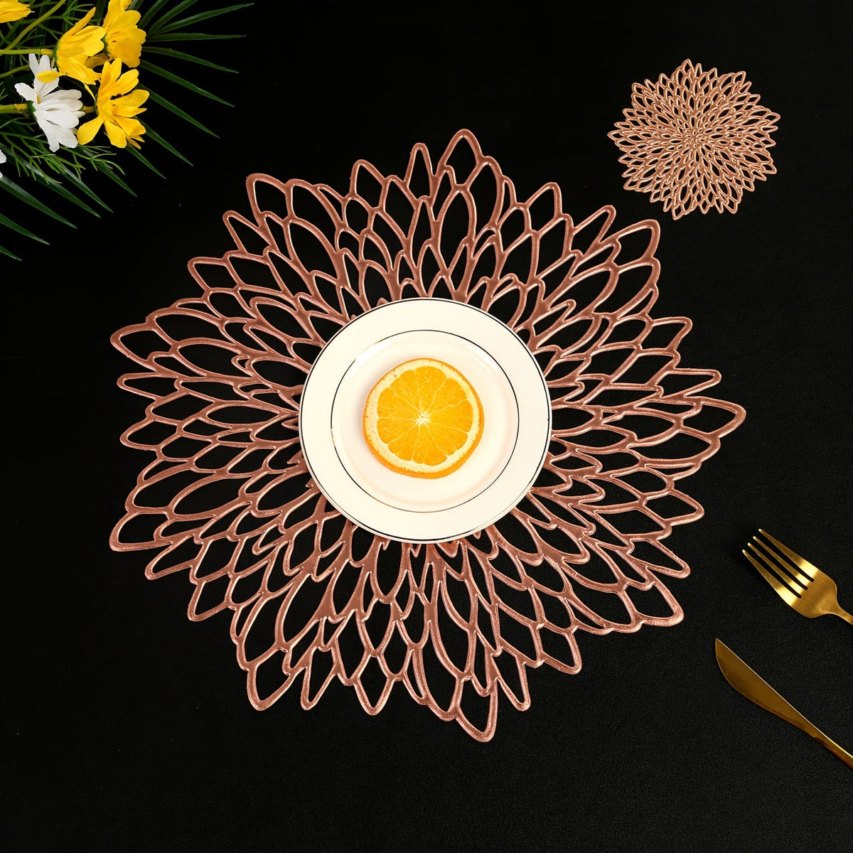 Jogo Sousplats Térmica Florais Antiderrapantes