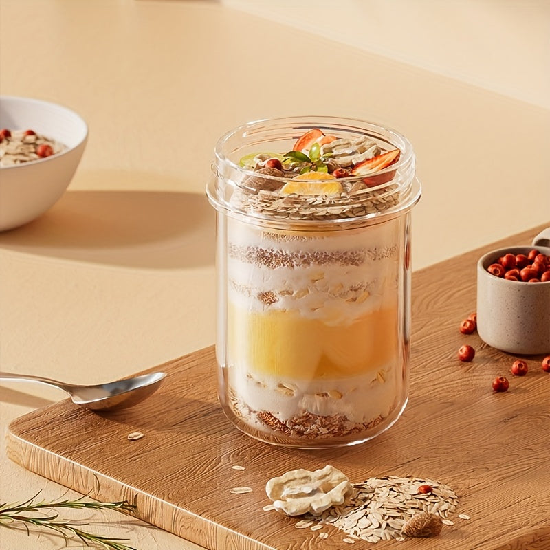 Copo de Vidro Hermético para Iogurte e Overnight Oats