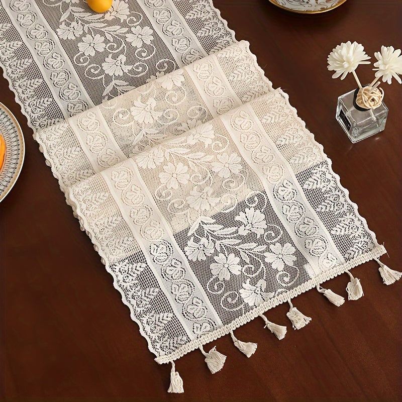 Caminho de Mesa Renda Boho Chic