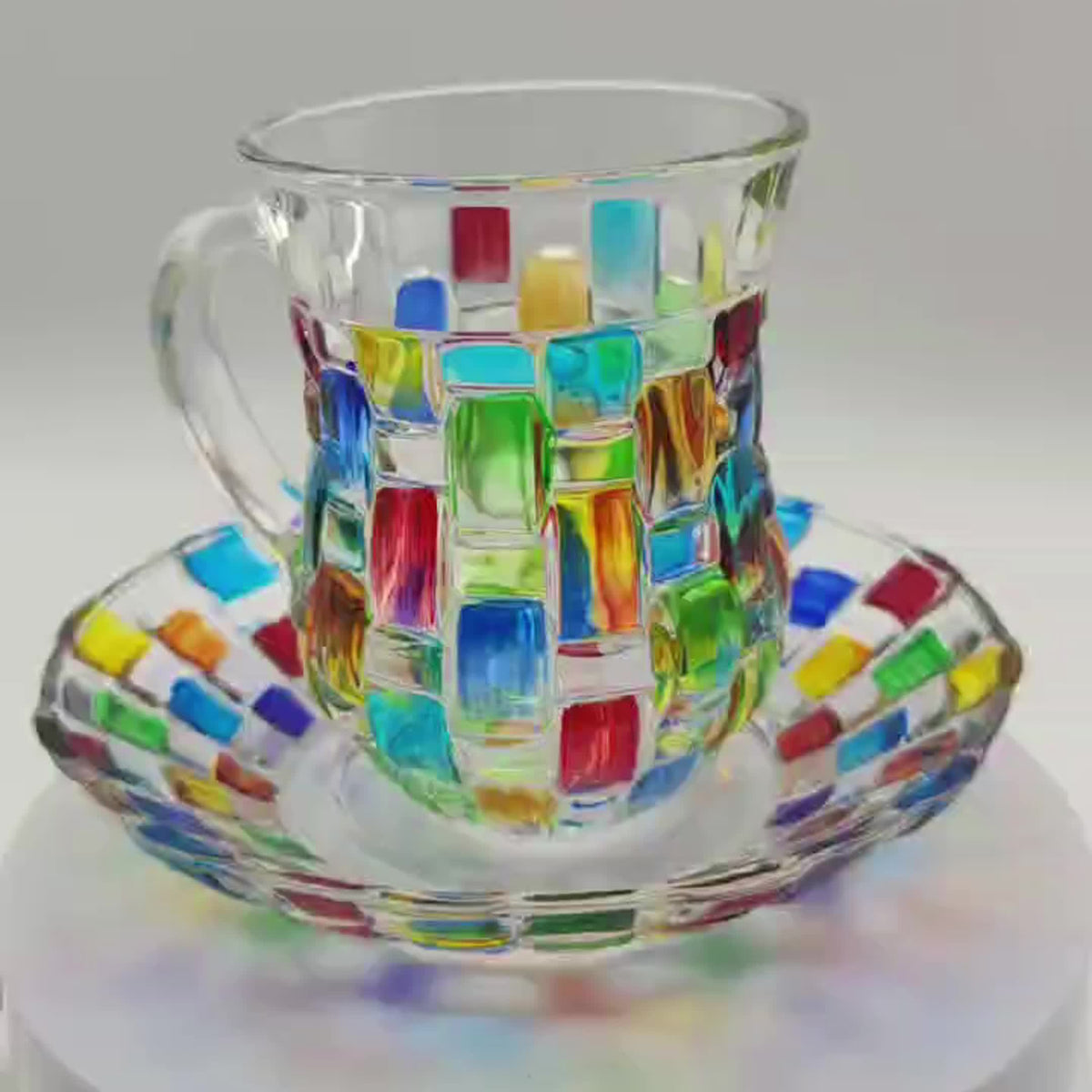 Conjunto Xícara e Pires Pintado à Mão