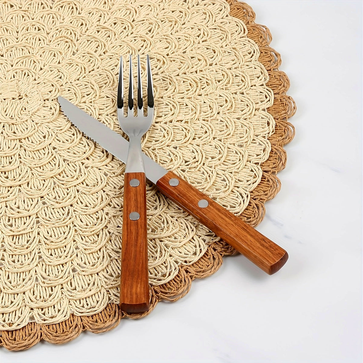 Jogo de Sousplats Bohemian Antiderrapante Chic Natural