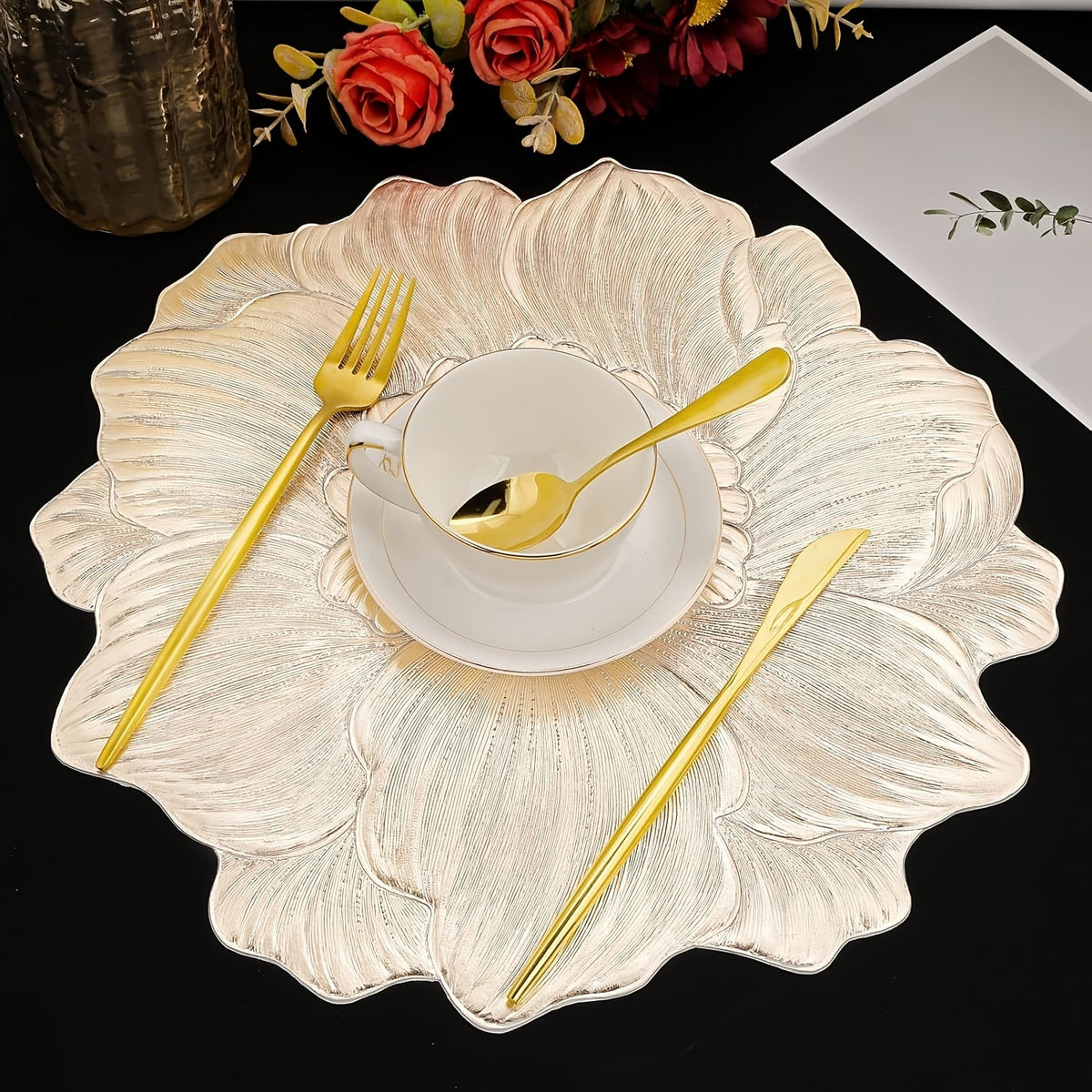 Jogo de Sousplats Térmico Flor de Ouro Premium