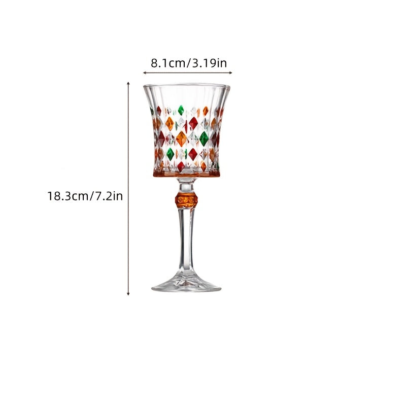 Taça de Cristal Luxuosa Europeia com Efeito Diamante