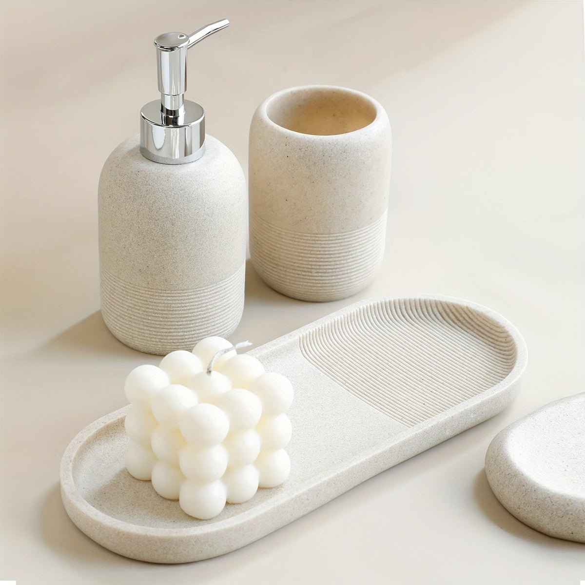Kit de Banheiro Areia Luxuosa Dourada