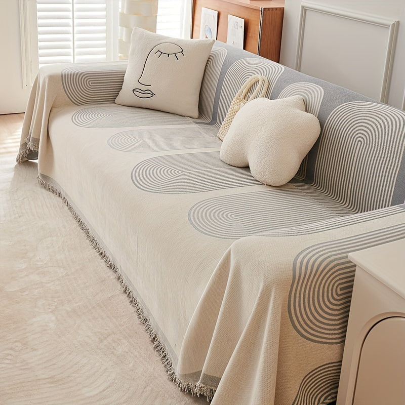 Manta Decorativa Boho em Chenille All-Season