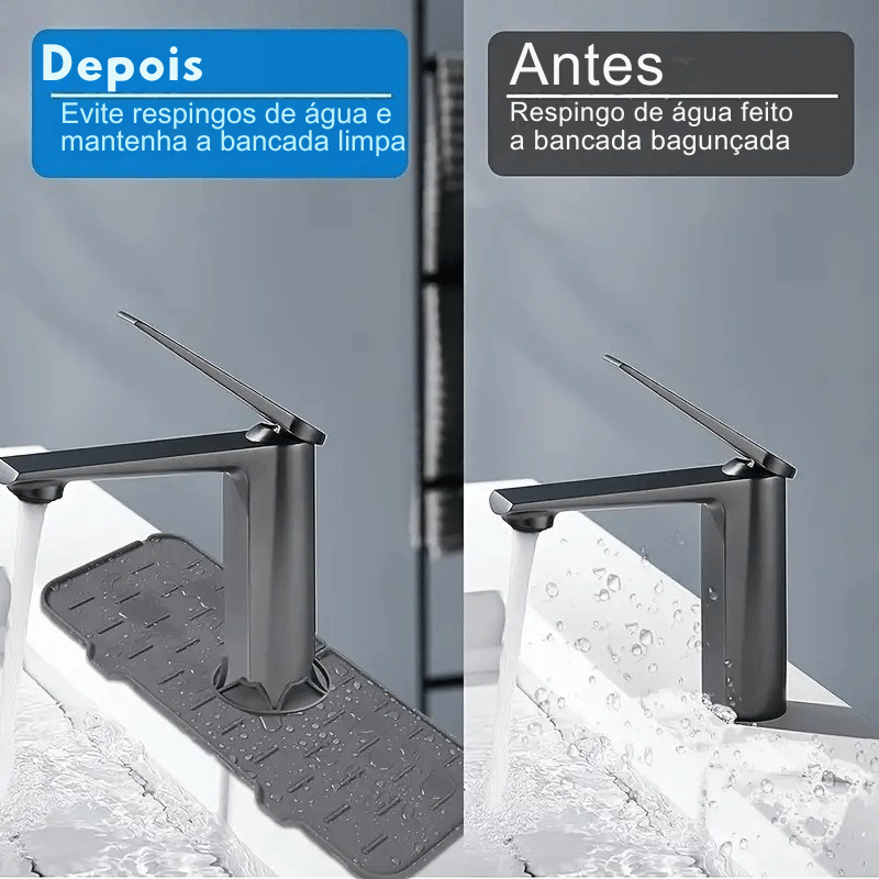 Bandeja de Silicone para Torneira com Protetor de Respingo