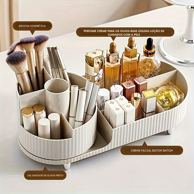Organizador de Maquiagem Giratório Design Dobrável