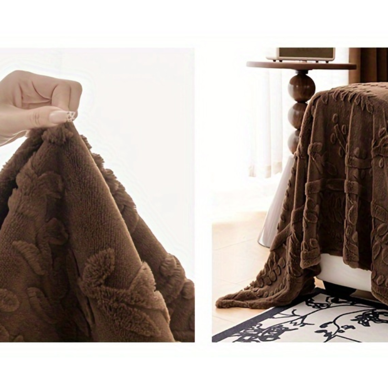 Manta Decorativa Boho Toque Aveludado Estilo Pele de Coelho com Franjas