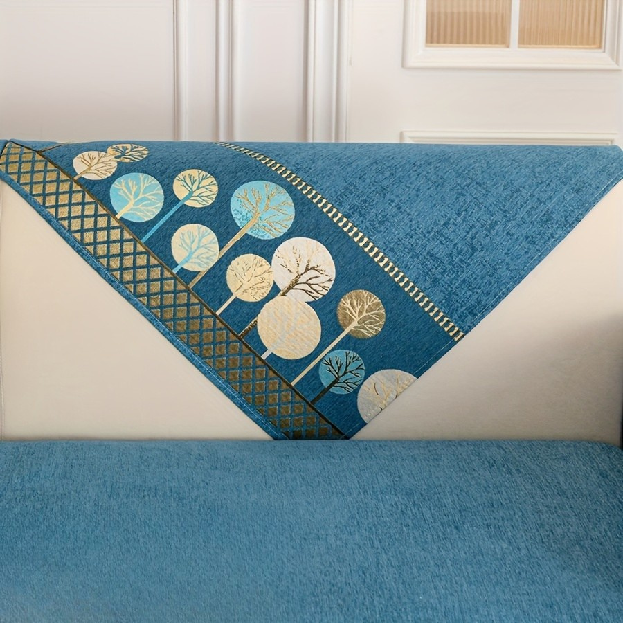Capa de Sofá Design Árvore Boho Chenille Grossa