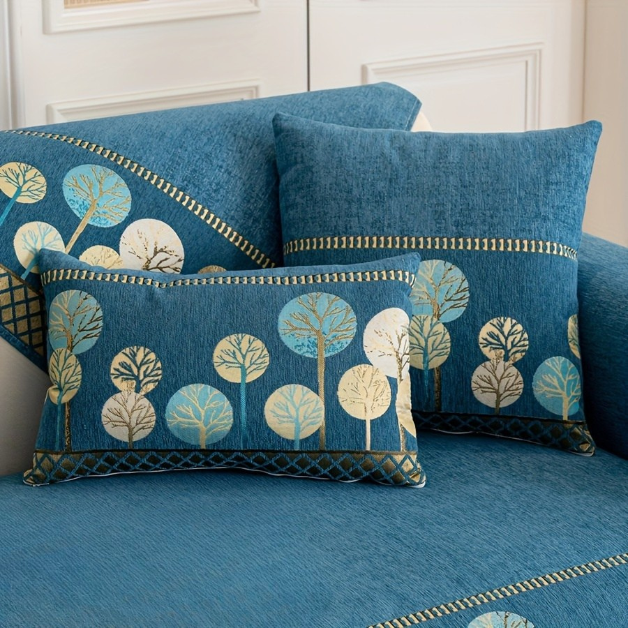Capa de Sofá Design Árvore Boho Chenille Grossa