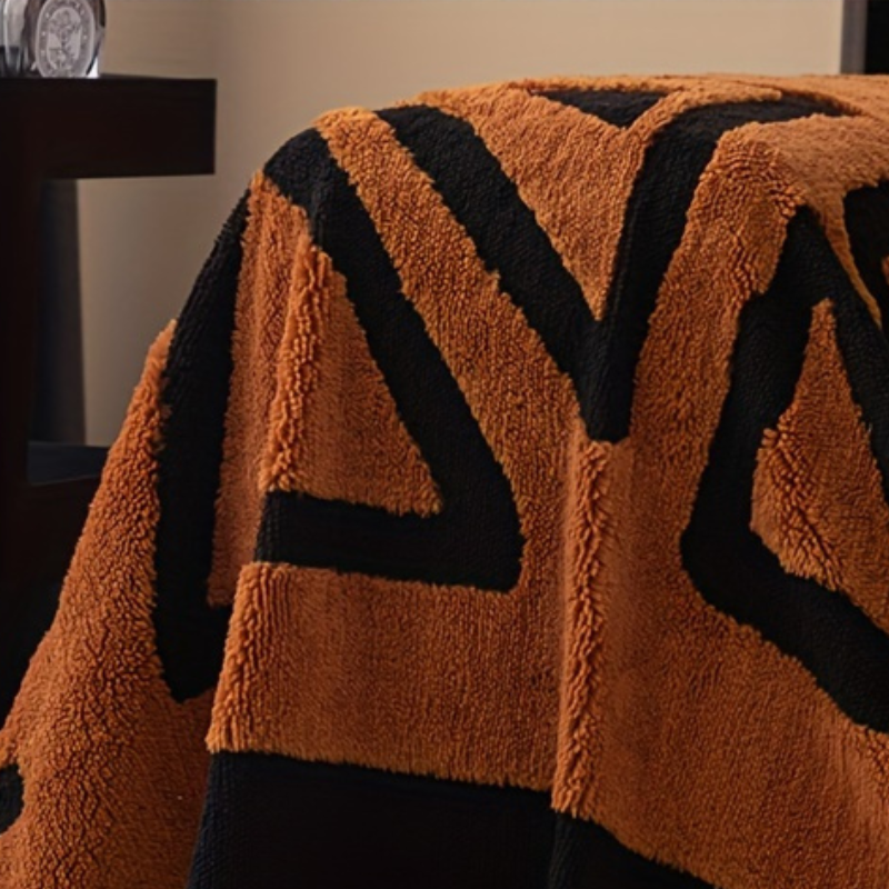 Manta de Sofá Luxuosa Sherpa Estilo Glam